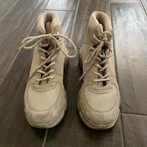 Tan High-Top Sneakers